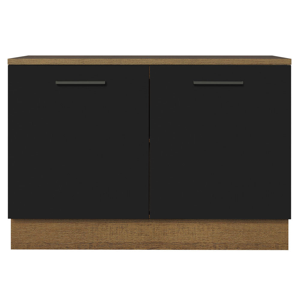 Balcão Cozinha 2 Portas (Com Tampo) Rustic/Preto Agata Madesa