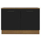 Balcão Cozinha 2 Portas (Com Tampo) Rustic/Preto Agata Madesa