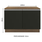 Balcão Madesa Glamy 120 cm 2 Portas (Com Tampo) Rustic/Preto