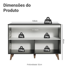 Balcão Gabinete de Pia Madesa Reims 2 Portas Preto