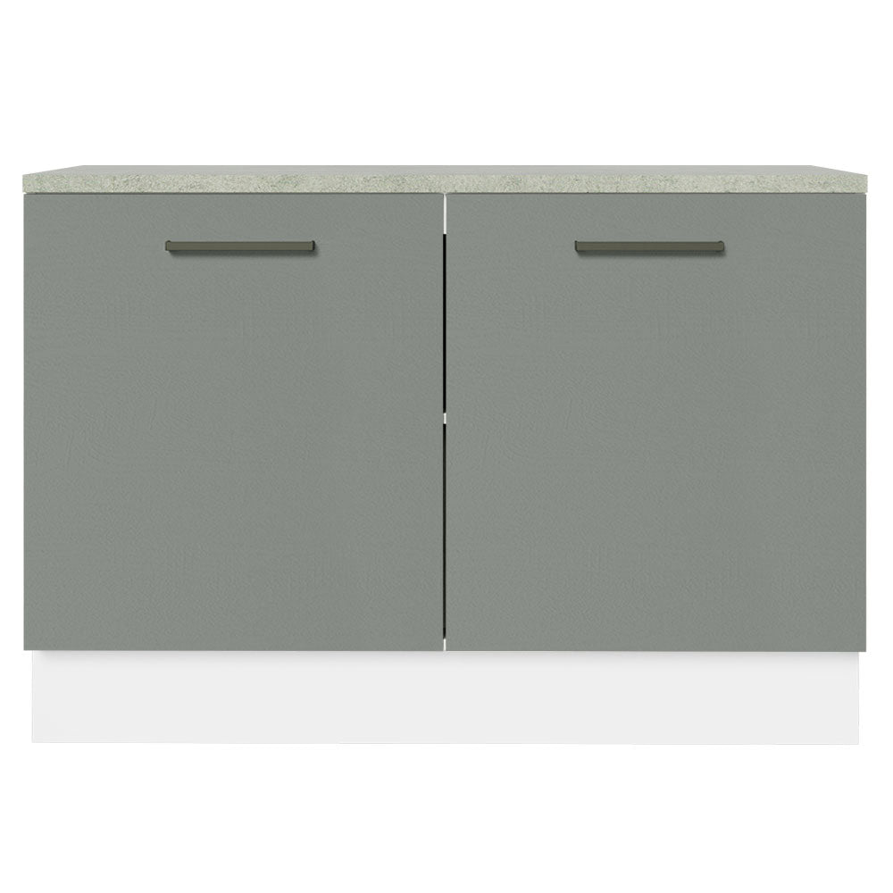 Balcão Cozinha 2 Portas (Com Tampo) Branco/Cinza Agata Madesa