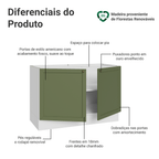 Balcão Gabinete de Pia 120 cm (Sem Tampo) Branco/Verde Vik Madesa