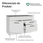 Balcão Cozinha 1 Porta e 2 Gavetas (Com Tampo) Branco Agata Madesa