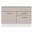 Balcão Cozinha 1 Porta e 2 Gavetas (Com Tampo) Branco/Crema Agata Madesa