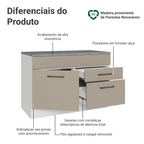 Balcão Cozinha 1 Porta e 2 Gavetas (Com Tampo) Branco/Crema Agata Madesa