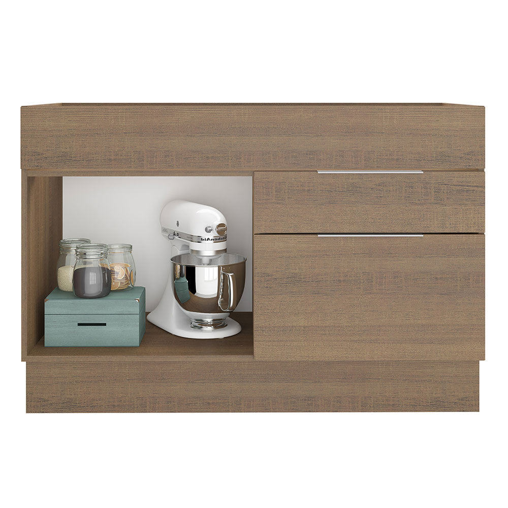 Balcão Gabinete de Pia Madesa Stella 1 Porta e 2 Gavetas (Sem Tampo e Pia) Rustic