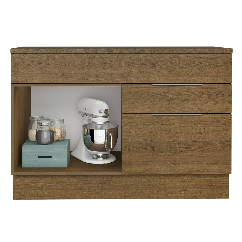 Balcão Gabinete 120 cm 1 Portas e 2 Gavetas (Com Tampo) Rustic Stella Madesa