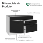 Balcão Cozinha 1 Porta e 2 Gavetas (Com Tampo) Branco/Preto Agata Madesa