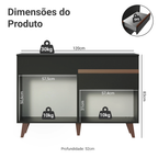 Balcão Gabinete de Pia Madesa Reims 2 Portas e 1 Gaveta Preto