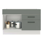 Balcão Gabinete de Pia Madesa Agata 1 Porta e 2 Gavetas (Sem Tampo e Pia) Branco/Cinza