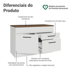 Balcão de Cozinha 120 cm 2 Portas 1 Gaveta Branco Tampo Rustic Agata Madesa