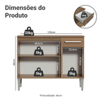 Balcão Gabinete Madesa Emilly 3 Portas e 1 Gaveta Rustic