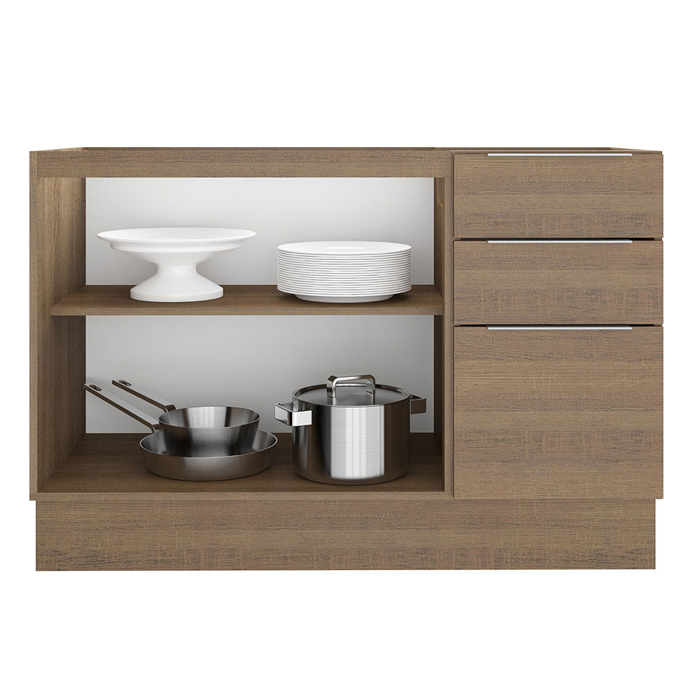 Balcão Gabinete de Pia Madesa Stella 2 Portas e 3 Gavetas (Sem Tampo e Pia) Rustic