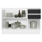 Balcão Gabinete de Pia 100% MDF 120 cm 3 Portas 2 Gavetas Branco/Preto Acordes Madesa