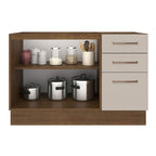 Balcão Gabinete de Pia 2 Portas e 3 Gavetas Rustic/Crema Agata Madesa