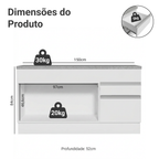 Balcão Madesa Glamy 150 cm 2 Portas e 2 Gavetas (Com Tampo) Branco