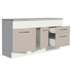 Balcão 150 cm 2 Portas e 2 Gavetas (Com Tampo) Branco/Crema Agata Madesa