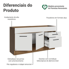 Balcão Gabinete de Pia Madesa Agata 150 cm 2 Portas e 2 Gavetas (Sem Tampo e Pia) Rustic/Branco