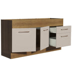 Balcão de Pia 150 cm 2 Portas e 2 Gavetas (Sem Tampo e Pia) Rustic/Crema Agata Madesa