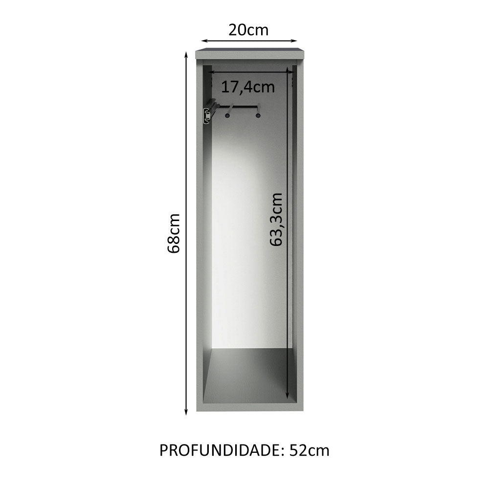 Balcão Porta-Pano 20 cm Suspenso Cinza Nice Madesa