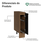 Balcão Porta-Temperos 20 cm 1 Porta Rustic/Preto Vik Madesa