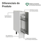 Balcão Porta-Temperos 20 cm 1 Porta (Sem Tampo) Branco/Cinza Lux Madesa
