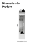 Balcão Porta-Temperos 20 cm 1 Porta Branco/Cinza Vik Madesa