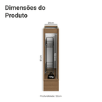 Balcão Porta-Temperos 20 cm 1 Porta (Sem Tampo) Rustic/Cinza Vik Madesa