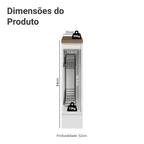 Balcão Porta-Temperos 20 cm 1 Porta Branco/Tampo Rustic Vik Madesa