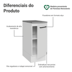 Balcão Madesa Agata 35 cm 1 Porta Branco