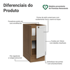 Balcão de Cozinha 35 cm 1 Porta (Sem Tampo) Rustic/Branco Vik Madesa