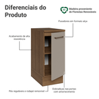 Balcão 35 cm 1 Porta Rustic/Crema Agata Madesa