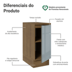 Balcão de Cozinha 35 cm 1 Porta Rustic/Cinza Lux Madesa