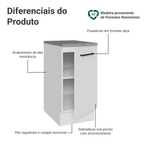 Balcão Madesa Agata 40 cm 1 Porta Branco