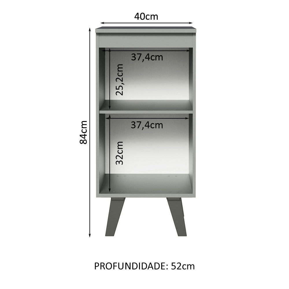 Balcão 40 cm 1 Porta Com Pés Cinza Nice Madesa
