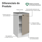 Balcão de Cozinha 40 cm 1 Porta Branco/Crema Vik Madesa