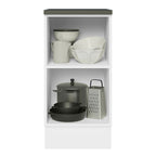 Balcão 100% MDF 40 cm 1 Porta Branco/Preto Acordes Madesa