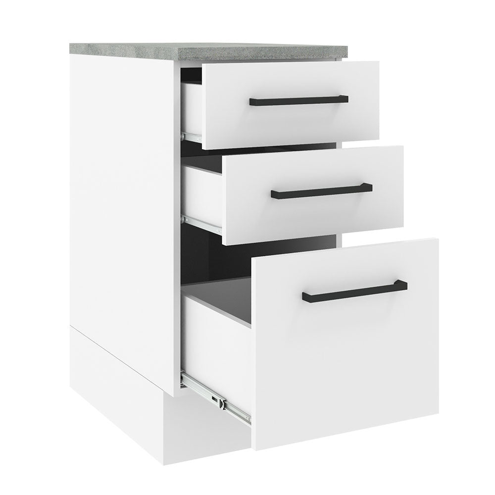 Balcão Madesa Agata 40 cm 3 Gavetas Branco