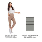 Balcão 40 cm 3 Gavetas Suspenso Cinza Nice Madesa