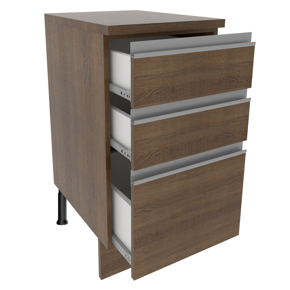 Balcão Madesa Glamy 40 cm 3 Gavetas Rustic