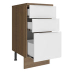 Balcão Madesa Stella 40 cm 3 Gavetas Rustic/Branco