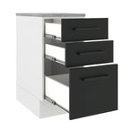 Balcão Madesa Agata 40 cm 3 Gavetas Branco/Preto