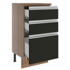 Balcão Madesa Glamy 40 cm 3 Gavetas Rustic/Preto