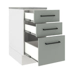 Balcão Madesa Agata 40 cm 3 Gavetas Branco/Cinza