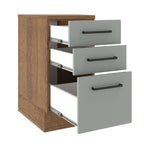Balcão Madesa Agata 40 cm 3 Gavetas Rustic/Cinza