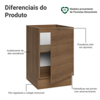 Balcão de Cozinha 50cm 1 Porta (Sem Tampo) Rustic Stella Madesa