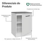 Balcão Madesa Agata 60 cm 1 Porta Branco