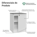 Balcão de Cozinha 60 cm 1 Porta Branco Vik Madesa