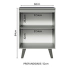 Balcão 60 cm 1 Porta Com Pés Cinza Nice Madesa
