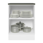 Balcão 100% MDF 60 cm 1 Porta Branco/Preto Acordes Madesa